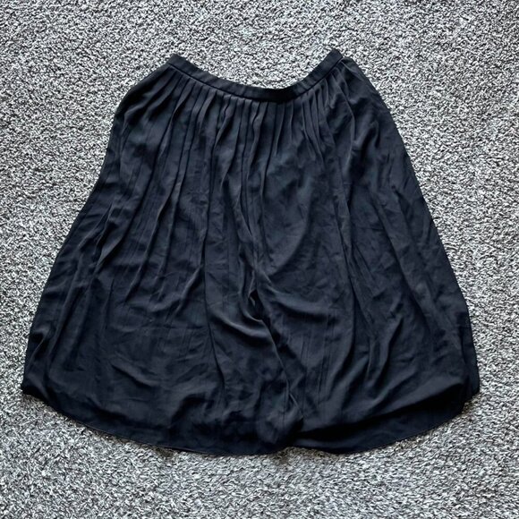 J Crew Midi Skirt Womens 10 Black Flowy Whimsigoth Victorian Accordion Skirt - Picture 4 of 6